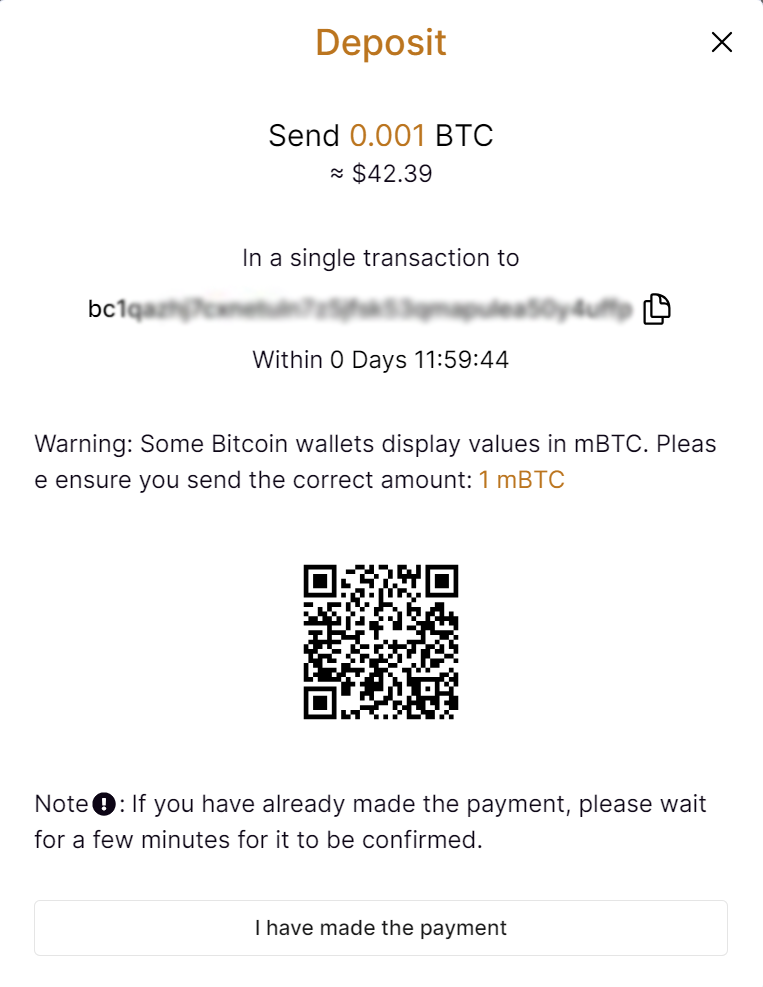 envoyer bitcoin sur interlay